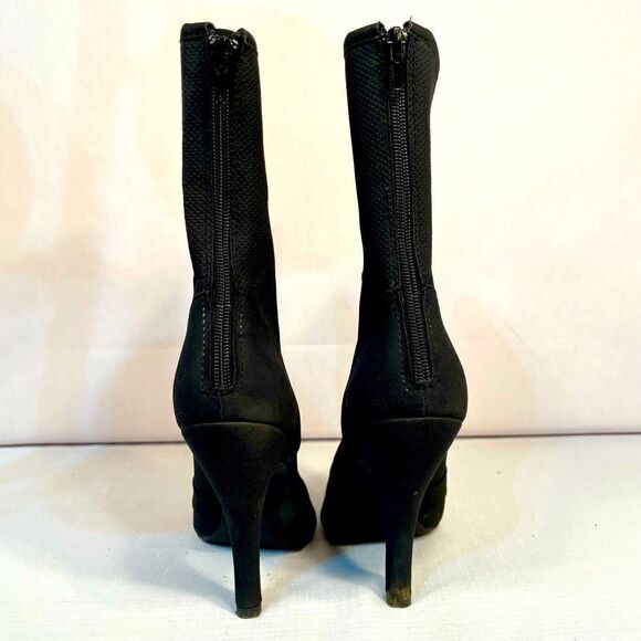 BLACK DOLCE4.5” HEEL MID-CALF BOOTIE BACK ZIPPER GENTLY LOVED SIZE 8 - Picture 5 of 7